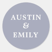 パーソナライズされたモダン紫結婚病 ラウンドシール (正面)