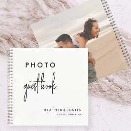 パーソナライズされたモダン結婚写真集 ノートブック