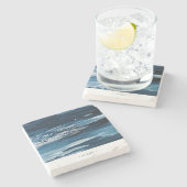 パーソナライズされたモダン絵を描抽象芸術 ストーンコースター (横)