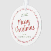 パーソナライズされたモダン聖降誕祭点々のある縁ど オーナメント (正面)