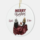 パーソナライズされたモダン聖降誕祭 セラミックオーナメント (左)