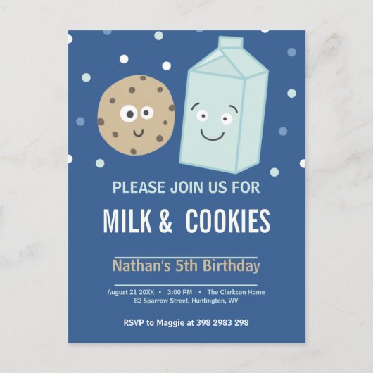 パーソナライズされたモダン誕生会 インビテーションポストカード (正面)