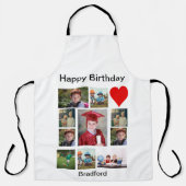 パーソナライズされたモダン誕生日11フォトコラージュ エプロン (正面)