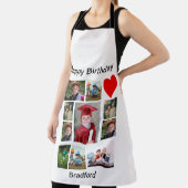 パーソナライズされたモダン誕生日11フォトコラージュ エプロン (インサイチュ)
