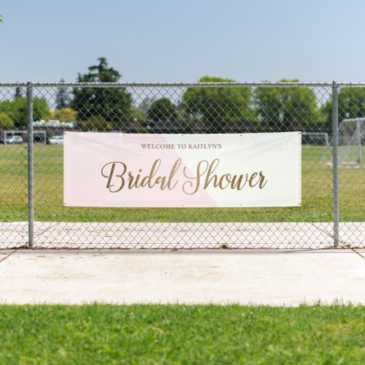 パーソナライズされたモダン赤面金ゴールドブライダルシャワー 横断幕 (インサイチュ)