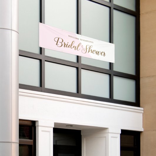 パーソナライズされたモダン赤面金ゴールドブライダルシャワー 横断幕 (ビルの外側)