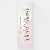 パーソナライズされたモダン赤面金ゴールドブライダルシャワー 横断幕 (縦)