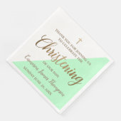 パーソナライズされたモダン金ゴールドグリーンボーイ《キリスト教》洗礼式や命名式 (コーナー)