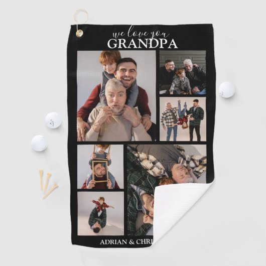 パーソナライズされたモダン頭 | 6フォトゴルフタオル ゴルフタオル (インサイチュ)