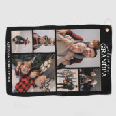 パーソナライズされたモダン頭 | 6フォトゴルフタオル ゴルフタオル (横)