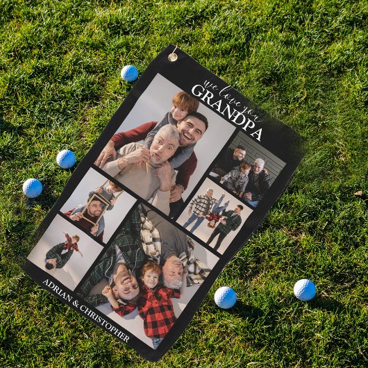 パーソナライズされたモダン頭 | 6フォトゴルフタオル ゴルフタオル