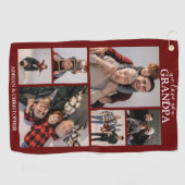 パーソナライズされたモダン頭 | 6フォトゴルフタオル ゴルフタオル (横)