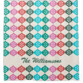 パーソナライズされたモダン鮮やかクリスマス シャワーカーテン (正面)