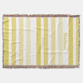 パーソナライズされたモダン黄ストライプの模様 スローブランケット