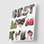 パーソナライズされたモダン11最高の人の母親 スクエア壁時計 (傾斜)