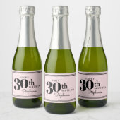 パーソナライズされたモダン30歳のシックな誕生日 スパークリングワインラベル (ボトル)