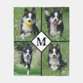 パーソナライズされたモダン4枚フォトコラージュ フリースブランケット (正面)