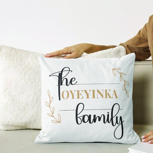 パーソナライズされたモダン&洗練された姓 | クッション