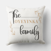 パーソナライズされたモダン&洗練された姓 | クッション (裏面)