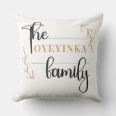 パーソナライズされたモダン&洗練された姓 | クッション (正面)