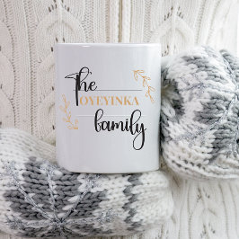 パーソナライズされたモダン&洗練された姓 | ツートーンマグカップ