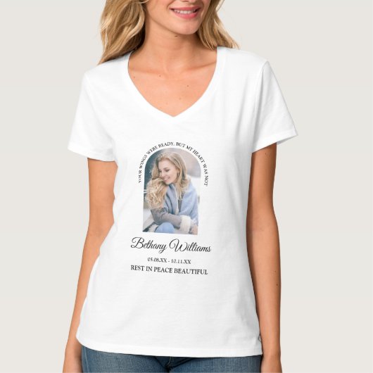 パーソナライズされたモダンArch Photo Memorial Tシャツ (正面)