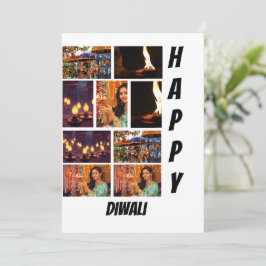 パーソナライズされたモダンDiwali 9 Photo Collage 招待状
