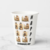 パーソナライズされたモダンGroundhog Day 9 Photo Collage 紙コップ (正面)