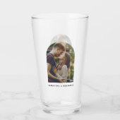 パーソナライズされたモダンPhoto Keepsake Beer タンブラーグラス (裏面)