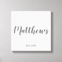 パーソナライズされたモダンScript Monogramとファミリ名