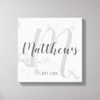 パーソナライズされたモダンScript Monogramとファミリ名