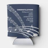 パーソナライズされたモダンSWEET MUSIC HAPPY Anniversary 缶クーラー (裏面)