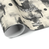 パーソナライズされたモノクロ&シルバーエレガントギフトラップ ラッピングペーパー (ロールコーナー)