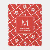 パーソナライズされたモノグスタイリッシュラム香港国旗の地図 フリースブランケット (正面)