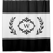 パーソナライズされたモノグラムのイニシャル シャワーカーテン (正面)