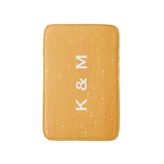 パーソナライズされたモノグラムのカスタム灰色または灰色の風呂 バスマット (正面縦)