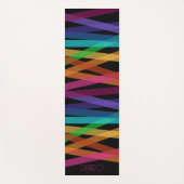 パーソナライズされたモノグラムのカラフルストライプの ヨガマット (正面)
