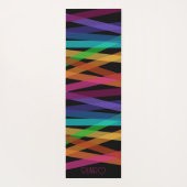 パーソナライズされたモノグラムのカラフルストライプの ヨガマット (裏面)