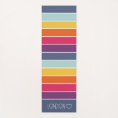 パーソナライズされたモノグラムのカラフルストライプの ヨガマット (正面)