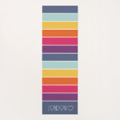 パーソナライズされたモノグラムのカラフルストライプの ヨガマット (裏面)