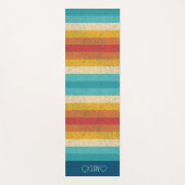パーソナライズされたモノグラムのカラフルストライプの ヨガマット (正面)