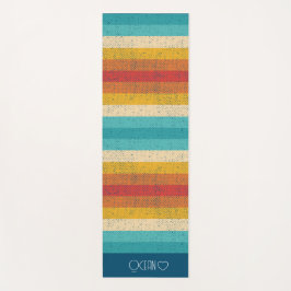 パーソナライズされたモノグラムのカラフルストライプの ヨガマット