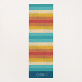 パーソナライズされたモノグラムのカラフルストライプの ヨガマット (裏面)