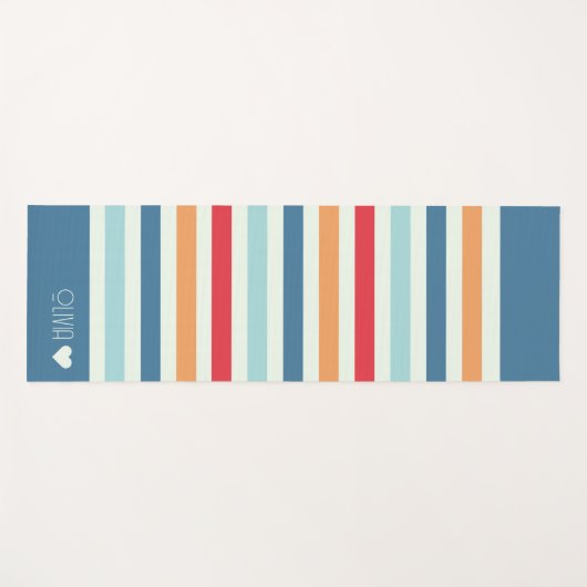 パーソナライズされたモノグラムのストライプの ヨガマット (正面(横))