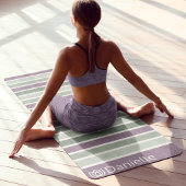 パーソナライズされたモノグラムのストライプのGreen Lotus ヨガマット