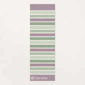 パーソナライズされたモノグラムのストライプのGreen Lotus ヨガマット (正面)