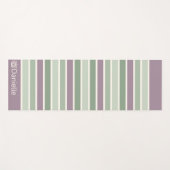 パーソナライズされたモノグラムのストライプのGreen Lotus ヨガマット (正面(横))