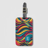 パーソナライズされたモノグラムの抽象芸術 ラゲッジタグ (正面縦)