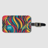 パーソナライズされたモノグラムの抽象芸術 ラゲッジタグ (正面横)