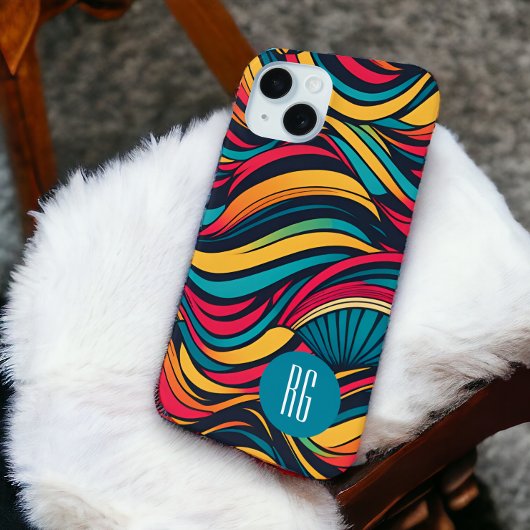 パーソナライズされたモノグラムの抽象芸術 Case-Mate iPhoneケース